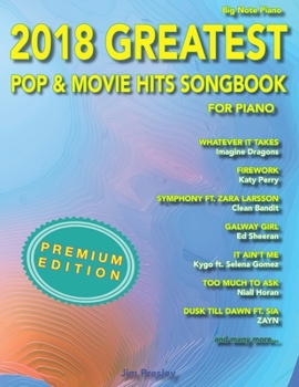 Paperback 2018 Greatest Pop & Movie Hits Songbook For Piano Book