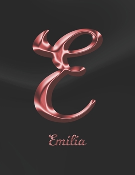 Emilia: 1 Year Weekly Planner with Note Pages (12 Months) | Black Marble Rose Gold Pink Effect Letter E | 2020 - 2021 | Week Planning | Monthly ... | Plan Each Day, Set Goals & Get Stuff Done