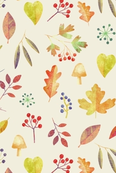 Notes: A Blank Lined Journal with Watercolor Leaves and Berries Cover Art