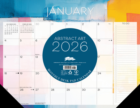Home Abstract Art 2026 22 X 17 Large Monthly Deskpad Book