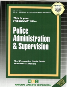 Paperback Police Administration & Supervision: Passbooks Study Guide Book