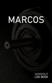 MARCOS: Blank Daily Workout Log Book | Track Exercise Type, Sets, Reps, Weight, Cardio, Calories, Distance & Time | Space to Record Stretches, Warmup, ... First Name Initial M Dumbbell Cover