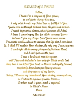 Blessing's Price: Watercolor 8.5x11 Journal For Christian Ladies With 100 Blank Lined Pages For Journaling Your Thoughts, Inspirational Poem Notebook, Religious Gift Book, Depression Diary