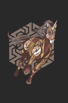 Notizheft: Blanko Notizheft mit Steampunk Einhorn |120 linierte Seiten | Softcover | ~ A5 Format | schönes Cover (German Edition)