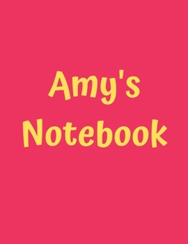 Paperback Amy's Notebook: Pink Cover, College Ruled, 100 Sheets, 8.5" x 11" (Letter Size), White Paper Book