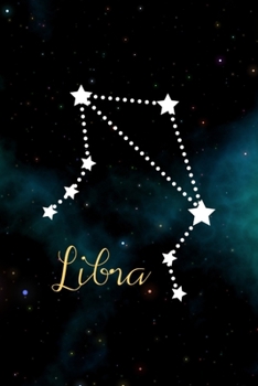 Libra: All Purpose 6x9 Blank Lined Notebook Journal Way Better Than A Card Trendy Unique Gift Blue Aurora Constelation