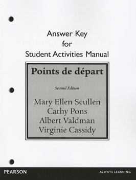 Paperback Student Activities Manual Answer Key for Points de Départ Book
