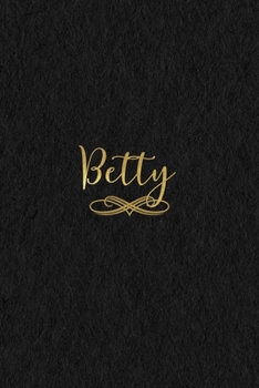 Paperback Betty: Personalized Journal to Write In - Black Gold Custom Name Line Notebook Book