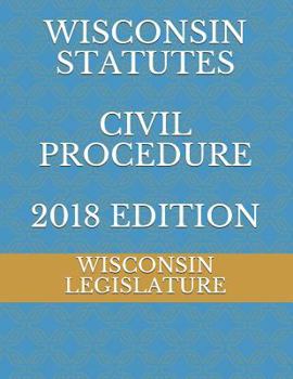 Paperback Wisconsin Statutes Civil Procedure 2018 Edition Book