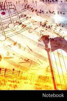 Notebook: Music Themed Notebook for Kids and Adults. Background,  Scrapbooking,  Paper,  Music Notebook / Journal / Diary / Composition book - 6 x 9 ... (15,24 x 22,86 cm), 150 pages, glossy finish.