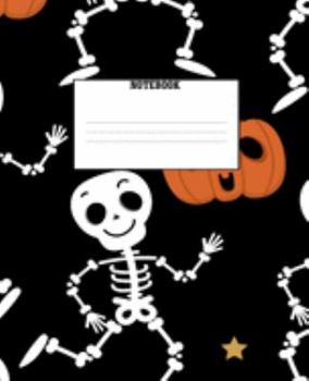 Notebook: Halloween Pumpkin and Dancing Skeleton Black Journal