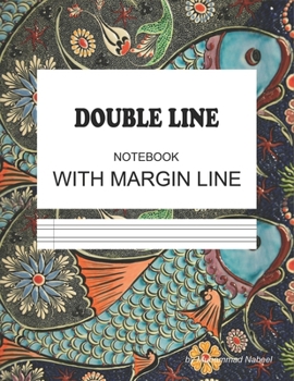 Double Line Notebook with Margin Line: 8.5 x 11 inches double lined paper with wide space (Nabeel Journals and Notebooks)