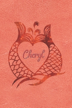 Personalized Daily Journal Diary - Mermaid Tails - Cheryl: Orange Jewels Mermaid Tail Design with Name in a Heart Journal For Women To Write Daily Events or Private Thoughts