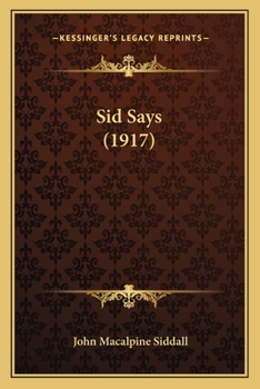 Paperback Sid Says (1917) Book