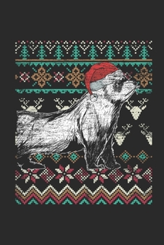 Paperback Christmas Sweater - Ferret: Dotted Bullet Grid Notebook - Journal for Ugly Christmas Gift And New Year Gift Idea Book
