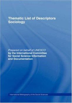 Hardcover Thematic List of Descriptors - Sociology Book