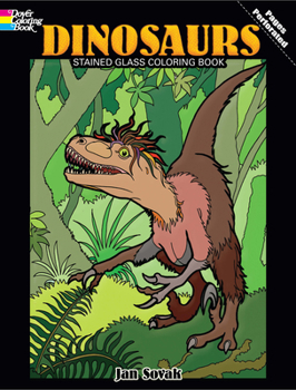 Paperback Dinosaurs Stained Glass Coloring Book