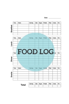 Paperback Food Log: Daily Journal Diet Book