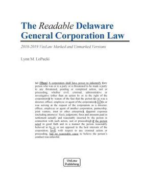 Paperback The Readable Delaware General Corporation Law 2018-2019: VisiLaw Marked and Unmarked Book