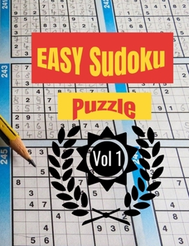 Paperback EASY Sudoku Puzzle Vol 1: 100 Sudoku Puzzles with Solutions [Large Print] Book