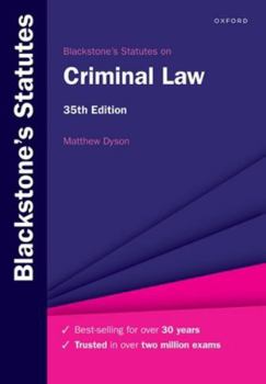 Paperback Blackstone's Statutes on Criminal Law Book