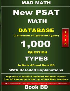 Paperback 2018 New PSAT Math Database Book BD: Collection of 1,000 Question Types Book