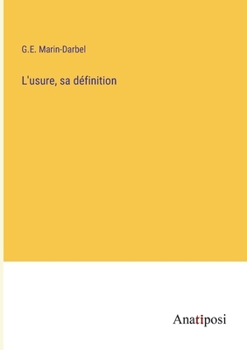 Paperback L'usure, sa définition [French] Book