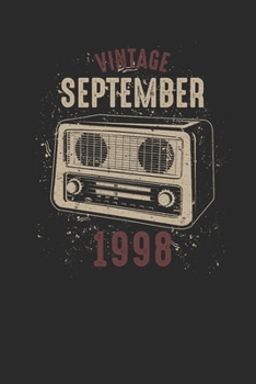 Vintage September 1998: Dotted Bullet Journal (6 X 9 -120 Pages) for Birthday Gift Idea for Women And Men