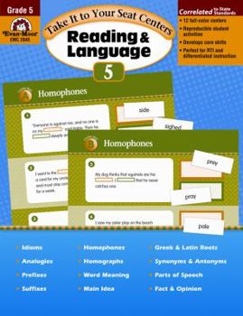 Paperback Take It to Your Seat Centers: Reading & Language, Grade 5 Book