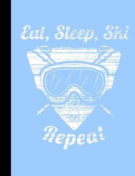 Paperback Eat, Sleep, Ski Repeat, Winter Snow Composition Notebook: 5x5 Quad Rule Graph Paper, 101 Sheets / 202 Pages Book