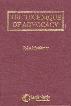 Hardcover Munkman: The Technique of Advocacy Book