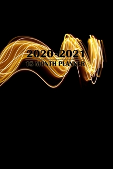 Paperback 2020 - 2021 18 Month Planner: Gold Light Trail Black Paper - Metallic Gel Pens Pastel Ink Neon Color and Glitter - January 2020 - June 2021 - Daily Book