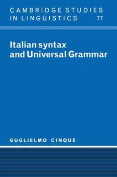 Paperback Italian Syntax and Universal Grammar Book