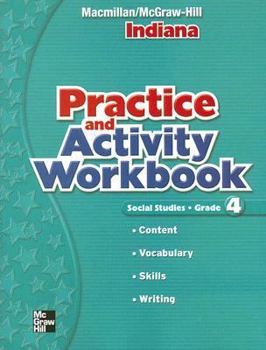 Paperback Social Studies: Grade 4, Indiana Pracitce and Activity Workbook Book
