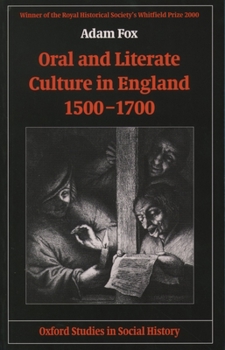 Paperback Oral and Literate Culture in England, 1500-1700 Book