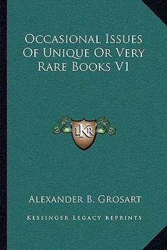 Paperback Occasional Issues Of Unique Or Very Rare Books V1 Book