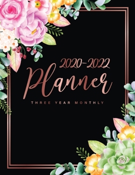 2020-2022 Three Year Monthly Planner: Beauty Floral Frame Cover | 36 Months Calendar | 3 Year Appointment Planner with Holiday | Daily, Monthly Agenda ... Calendar Planner for Personal or Business)