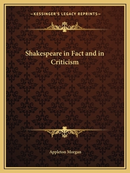 Paperback Shakespeare in Fact and in Criticism Book