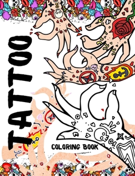 Paperback Tattoo Coloring Book: Fun Abstract Nature Tattoo Design Coloring Pages Book