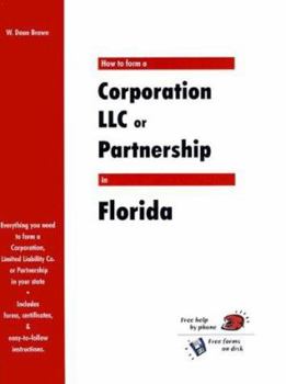 Paperback How to Form a Corporation LLC or Partnership in Florida Book