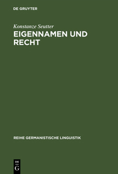 Hardcover Eigennamen und Recht [German] Book