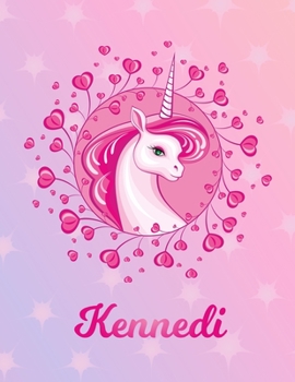 Paperback Kennedi: Kennedi Magical Unicorn Horse Large Blank Pre-K Primary Draw & Write Storybook Paper - Personalized Letter K Initial C Book