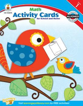 Paperback Math Activity Cards for School and Home, Grade 1 Book