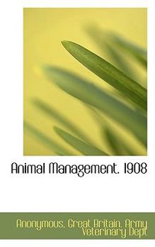 Paperback Animal Management. 1908 Book