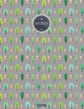 ZMUDACE Notizbuch Kariert: in DIN A4 Softcover - "ZK170 Faultier Tier Regenwald" -156 leere karierte Seiten mit pers�nlichem Register + Seitenzahlen - Matheheft, Rechenheft, Schulheft, Ingenieurwissen