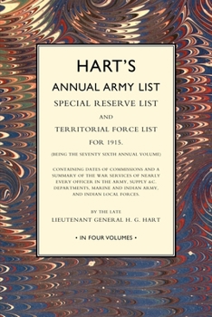 Paperback HART`S ANNUAL ARMY LIST 1915 Volume 3 Book