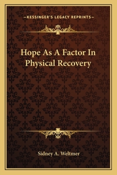 Paperback Hope As A Factor In Physical Recovery Book