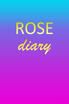 Paperback Rose: Journal Diary - Personalized First Name Personal Writing - Letter R Blue Purple Pink Gold Effect Cover - Daily Diaries Book