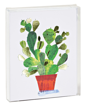 Misc. Teneues - Notecard Set: Cactus Illustration, Blank Inside, 10 Full Color Notecards with 10 Envelopes, Clear Box, Green Foil Accent: 10-Full Color, Sta Book