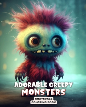 Paperback Adorable Creepy Monsters Greyscale Coloring Book: Zen Coloring Pages for Adults, Teens, Kids, with Fantasy Creatures Book